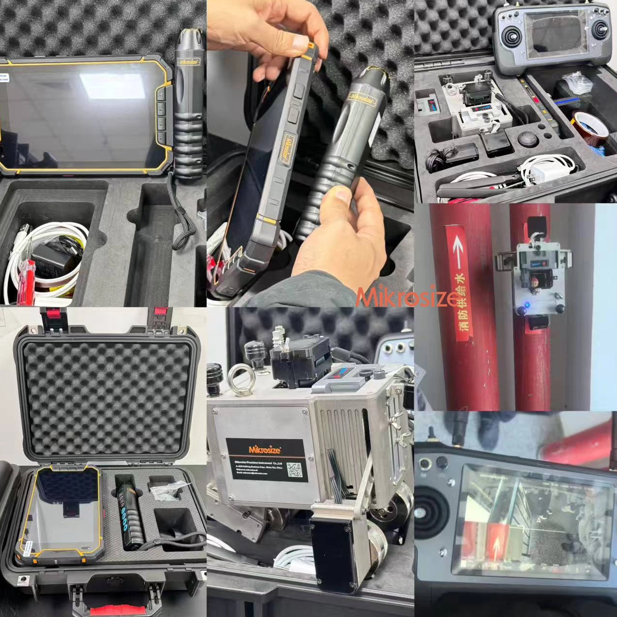 无线轮式磁力爬行电磁超声波测厚机器人。